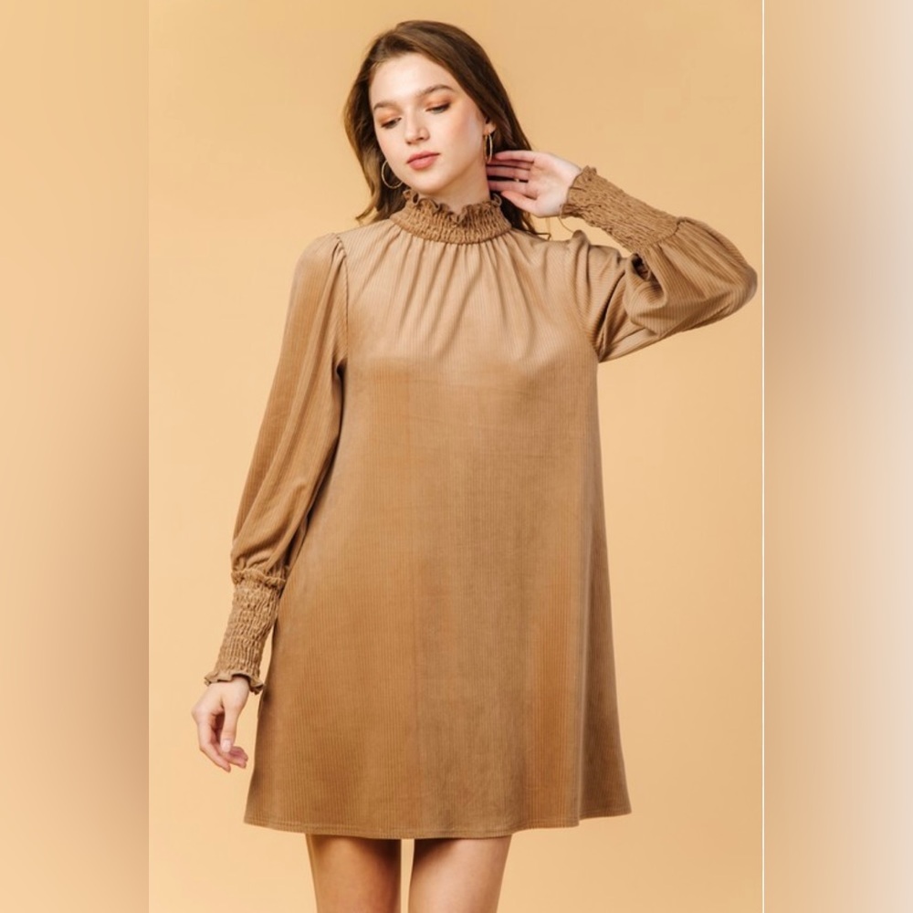 Roolee Brown Velvet Sweater Dress